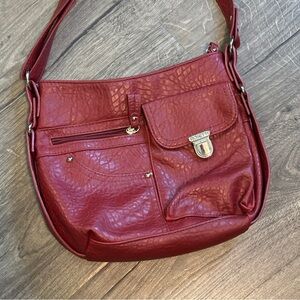 Rosetti Red Shoulder Bag with Front Pockets